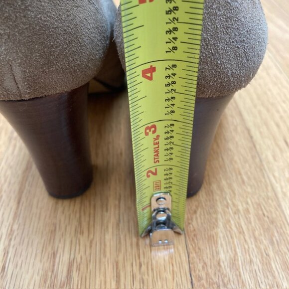 Hinge brown suede platform chunky high heel oxford size 5.5 - Picture 6 of 8